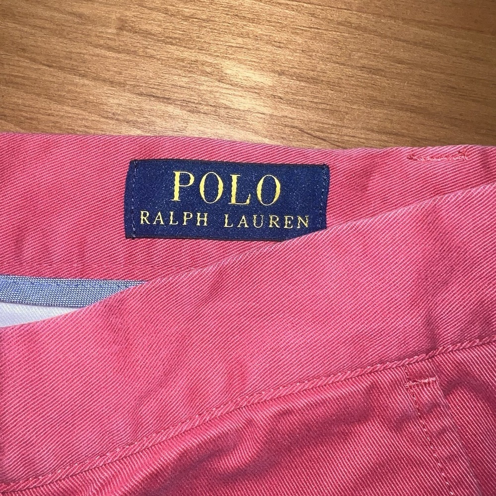 Polo Ralph Lauren Chino Shorts Salmon Men Size 32 9 inch Classic Fit - Picture 2 of 9